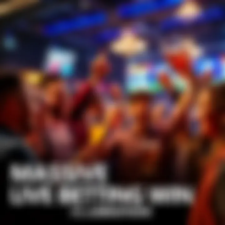 A group of happy people celebrating a big live betting win with drinks and cheers in a lively atmosphere