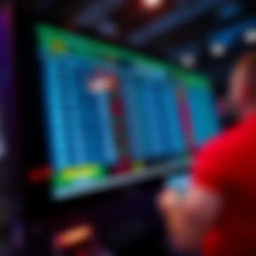 A close-up of a sports betting screen showing odds and live updates, reflecting the thrill of placing bets during a game.