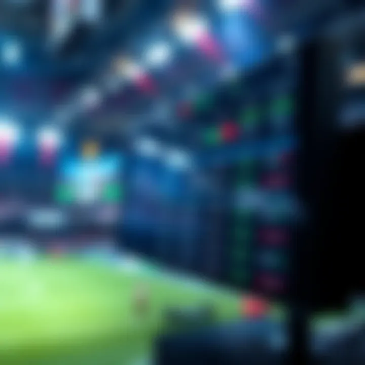 A close-up view of a live betting interface showing various betting options and odds in real-time.