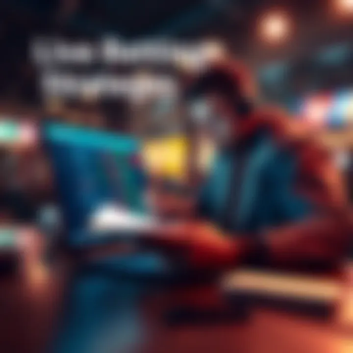 A sports enthusiast analyzing live betting odds on a laptop with a notepad and pen in hand