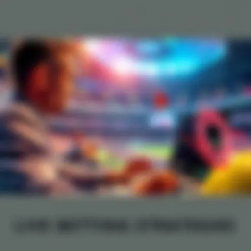 A person studying betting odds on a laptop while placing a live bet during a sports game.