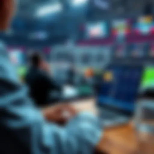 A person analyzing live betting odds on a laptop with sports scores displayed on the screen