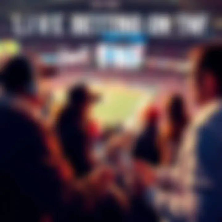 Fans engaging in live betting during a Thursday Night Football game, sharing strategies and bets with each other