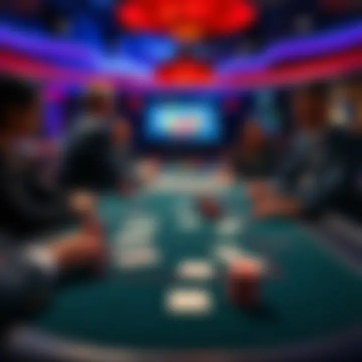 Live Blackjack Table A live blackjack table with a dealer and players at their seats, focusing on the cards and chips in play