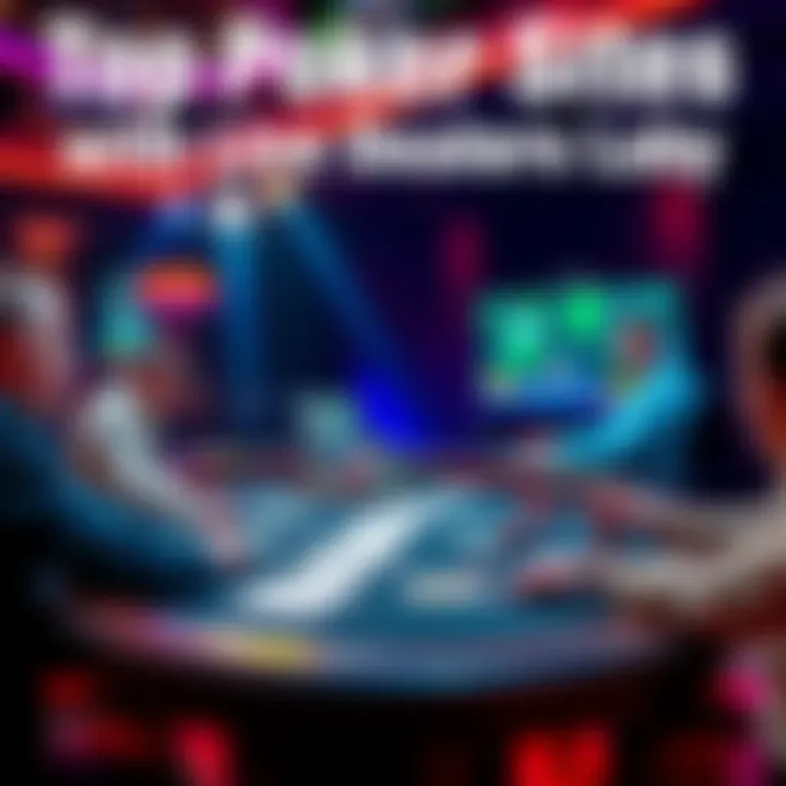 A live dealer at a poker table engaging with players online, cards and chips visible.