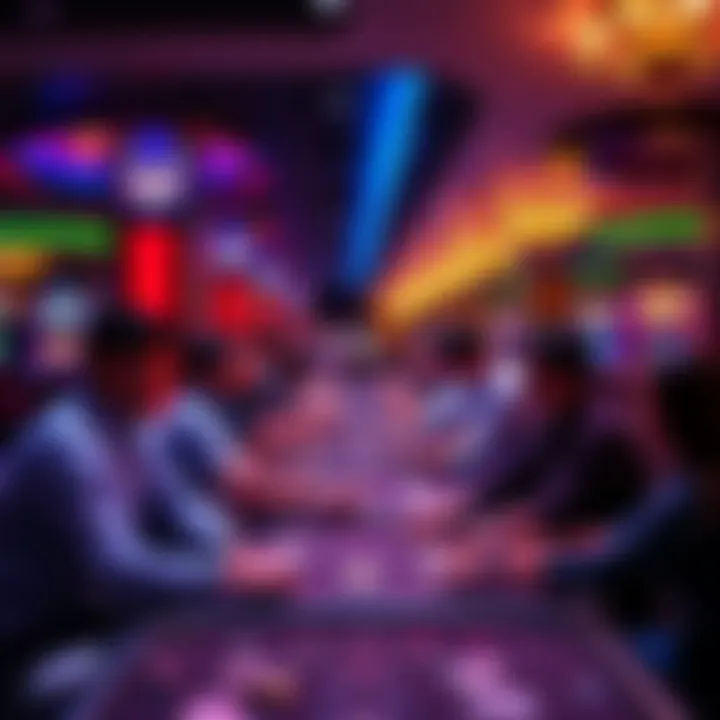 A lively scene with people playing 3 Card Poker and Blackjack at live dealer tables in Resorts World NYC