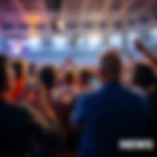 A group of sports fans intensely watching a game with smartphones in hand, displaying live betting odds on the screens.