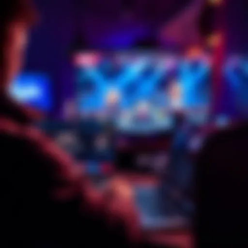 A person placing a live bet on a UFC fight with a laptop and fight highlights on TV