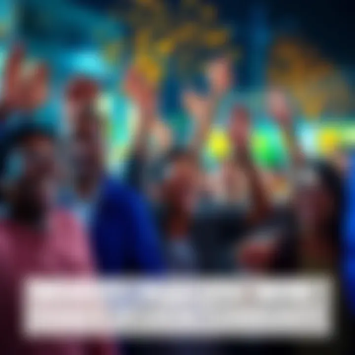 People in a local community celebrating a recent victory with smiles and cheers.