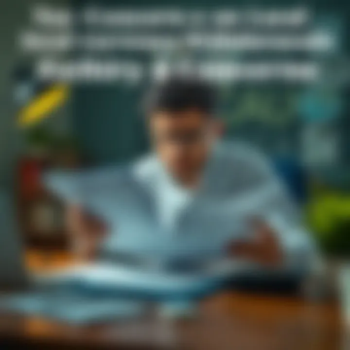 A person sitting at a desk with paperwork and a calculator, looking puzzled while reviewing documents related to local currency withdrawals and taxes.