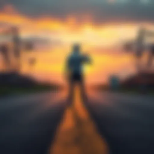 A person stands at a crossroads, one path marked by a lock and the other by a donation box, symbolizing the decision between securing a position and contributing to a cause.