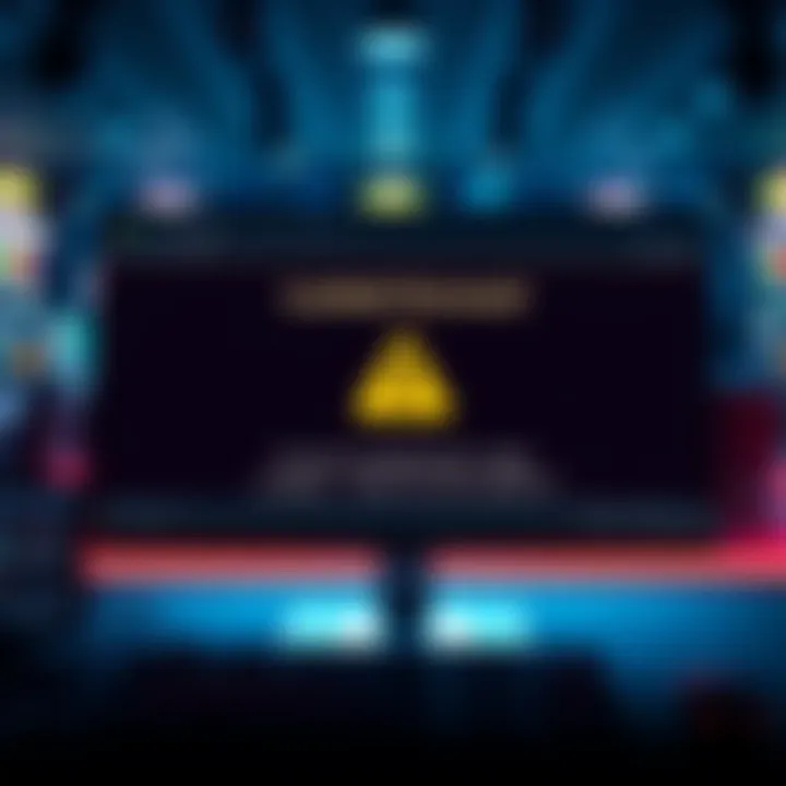 A computer screen showing a locked account message from an online gaming service with a caution symbol