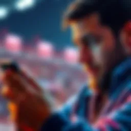 A frustrated bettor looking at a locked DraftKings account on his phone, showing a parlay bet that cannot be cashed out