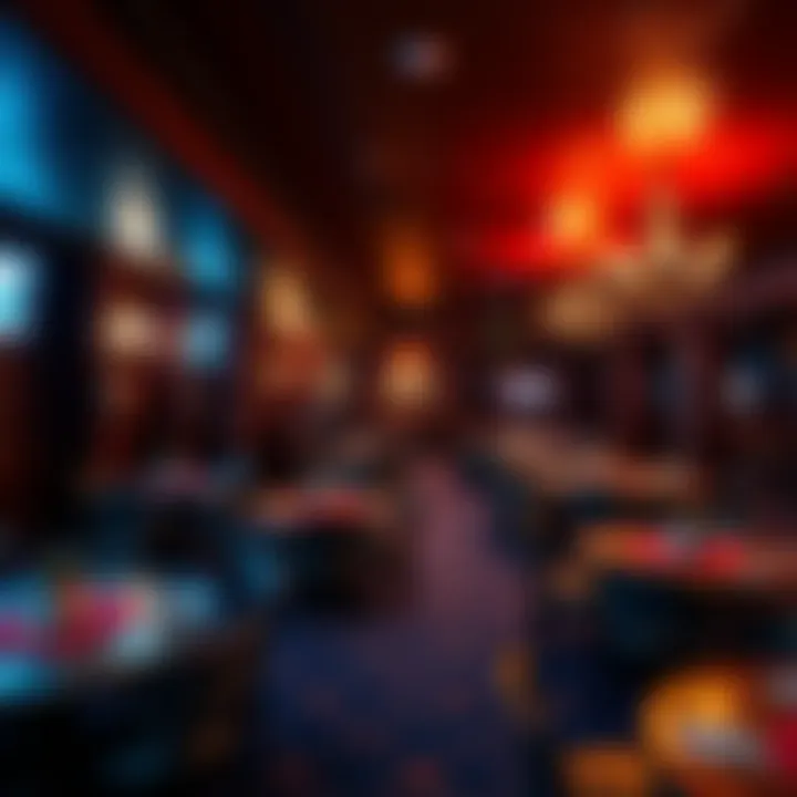 Interior view of San Antonio's Lodge SA card club with tables and chairs set up for gaming.
