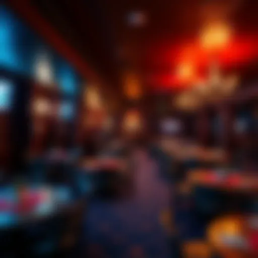 Lodge SA Card Club Interior view of San Antonio's Lodge SA card club with tables and chairs set up for gaming.