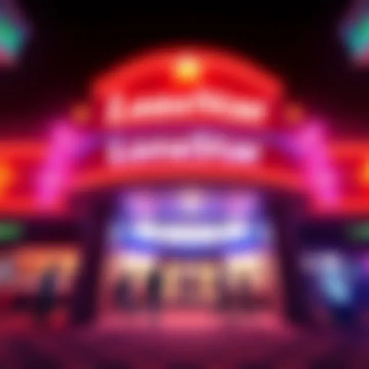 Entrance of LoneStar Casino with bright lights and people enjoying the gaming atmosphere