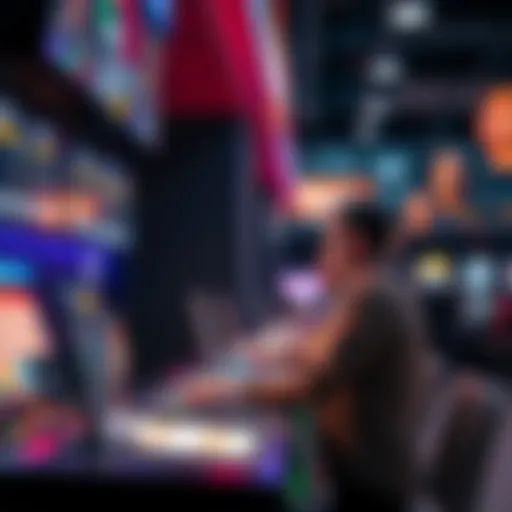 A person placing a long shot parlay bet at a sports betting counter