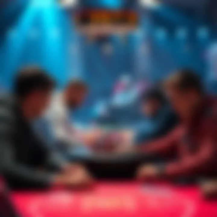 A tense moment during the Lost Quad Kings versus Royal Flush match, showing players focused and the high-stakes atmosphere.