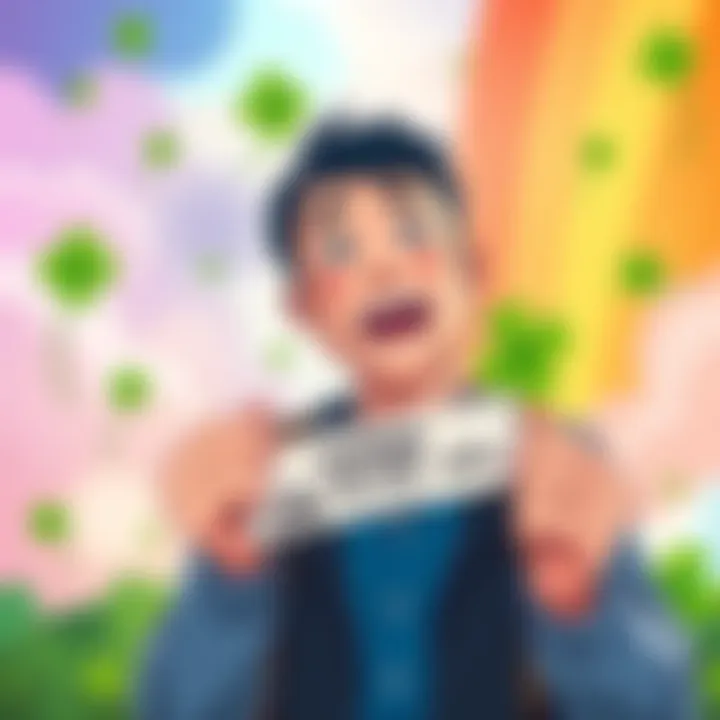 A person holding a lottery ticket with a hopeful expression, surrounded by symbols of luck like a four-leaf clover and a rainbow, showcasing their excitement about winning.