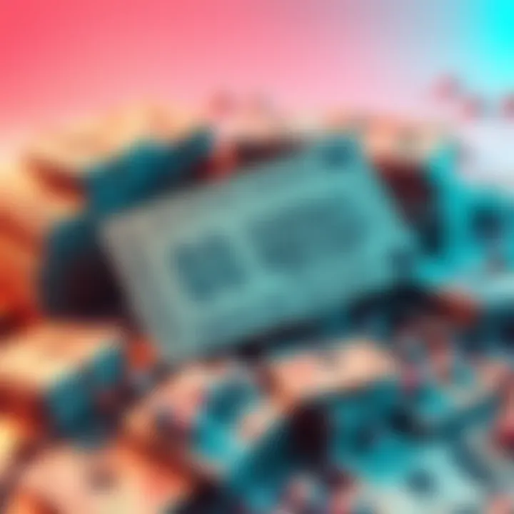 A lottery ticket surrounded by stacks of cash, symbolizing potential winnings from Mega Millions and Powerball.