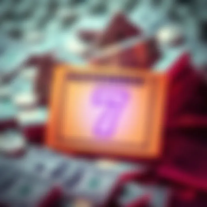 Lottery Ticket for November 7 A bright lottery ticket displaying lucky numbers with a backdrop of money and a cheerful atmosphere.