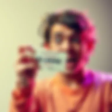 Lottery Ticket Surprise A person holding a lottery ticket with a surprised expression, showing excitement over a rare win