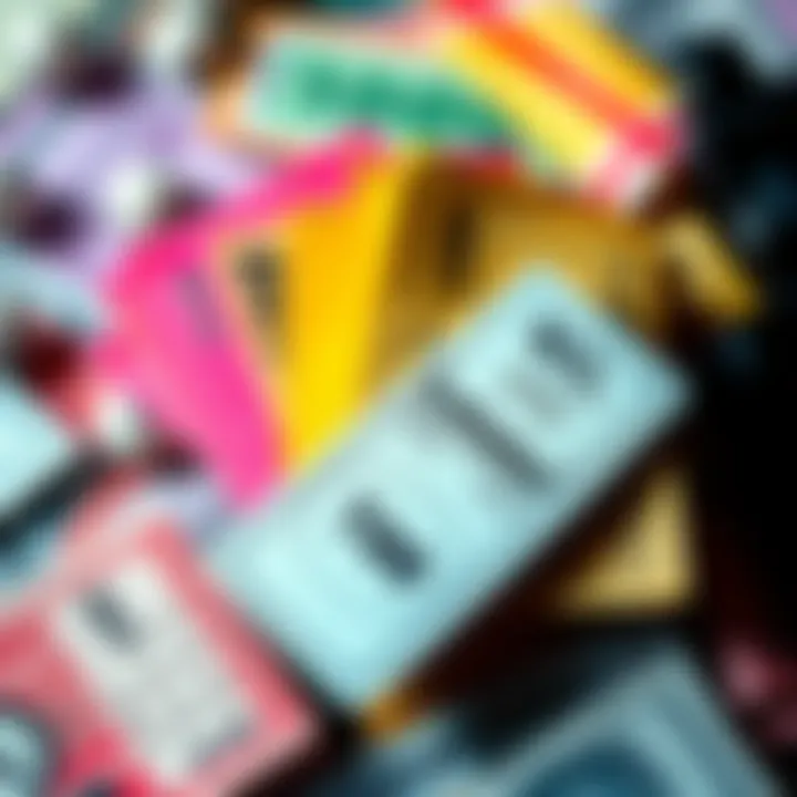 A close-up of colorful lottery tickets with cash scattered around them, symbolizing winning strategies.