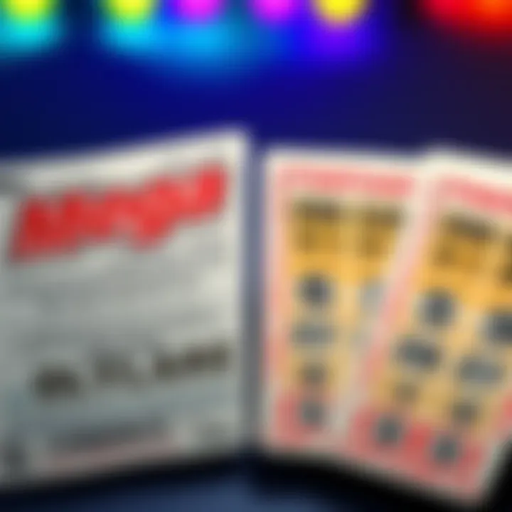A side-by-side view of a Mega lottery ticket and five Fantasy 5 tickets with a 2nd Chance entry card