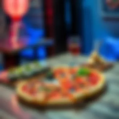 First Meal After Winning Lottery A plate of pizza and sushi on a table celebrating a lottery win