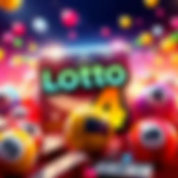 A vibrant graphic promoting the Lotto #4 drawing in Alabama, Virginia, and Kansas with colorful lottery balls and cash prizes