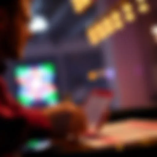 A person placing a bet on a lottery ticket with a focus on halftime strategies