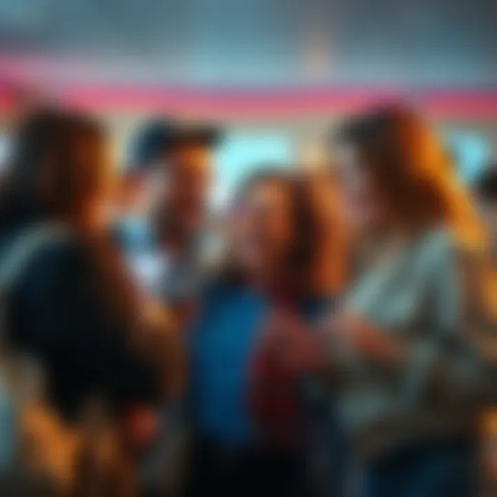 A group of people eagerly discussing their lotto tickets and chances of winning before the drawing.