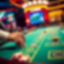 A person placing a bet at a casino table with chips in hand, showcasing low payout strategies.