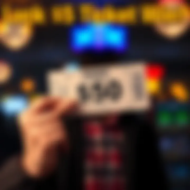 A person holding a winning $5 lottery ticket with a $50 prize shown clearly