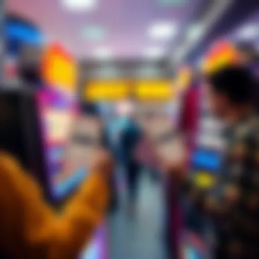Two slot machines in a store with winning tickets displayed, each showing $500 payout. Players excitedly celebrate their wins together.