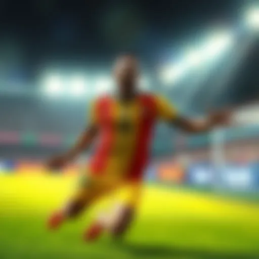 Colombian soccer player Luis Diaz celebrating after scoring a goal during a match.