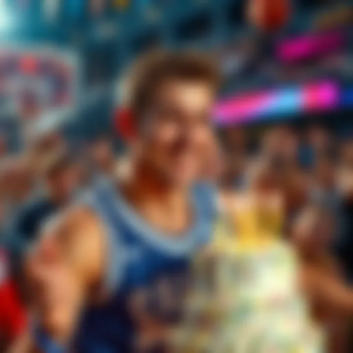 Luka Doncic Celebrates Birthday Luka Doncic surrounded by birthday decorations and a basketball cake, smiling with fans cheering in the background