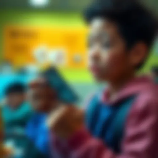 A student holding lunch money with a thoughtful expression, reflecting on the impact of decisions in games and life.