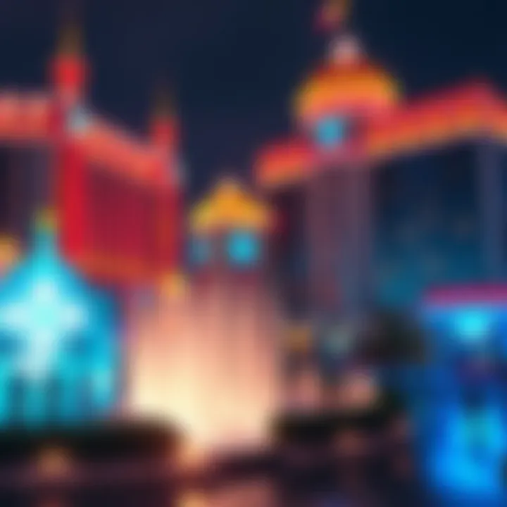 Luxor and Excalibur hotels with vibrant lights and lively atmosphere in Las Vegas