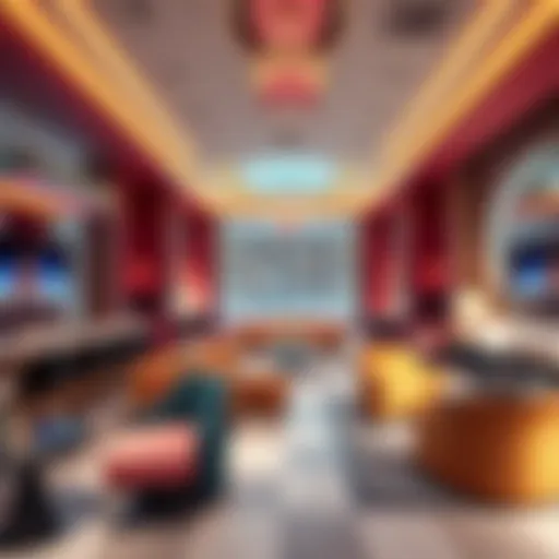 A high-end lounge in Las Vegas with elegant decor, plush seating, and a bar serving premium drinks.