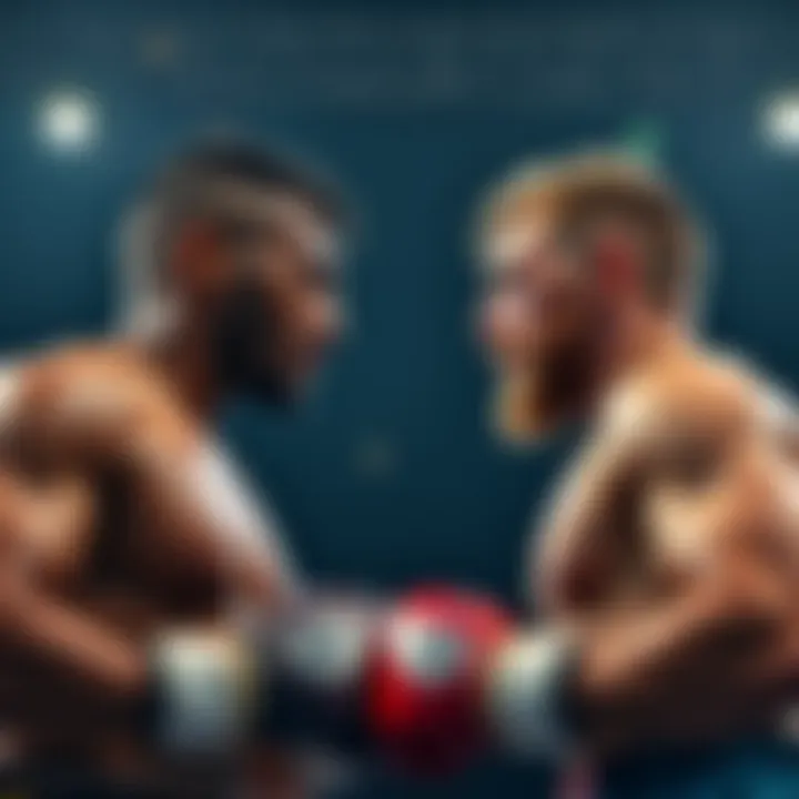 Neil Magny and Gunnar Nelson face off in a boxing ring, showcasing Magny's height and reach advantage over Nelson as they prepare for their fight.
