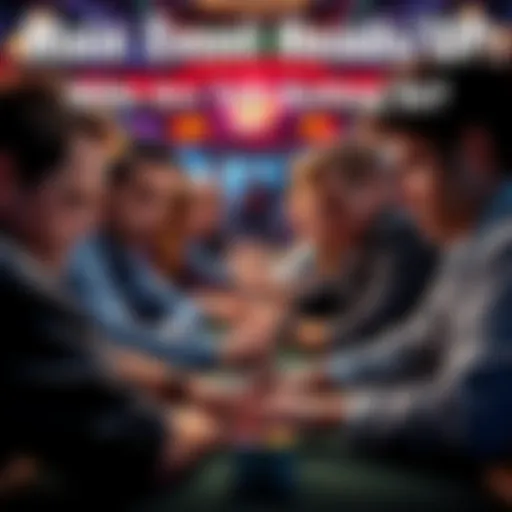Players competing in the Main Event Heads-Up with intense expressions