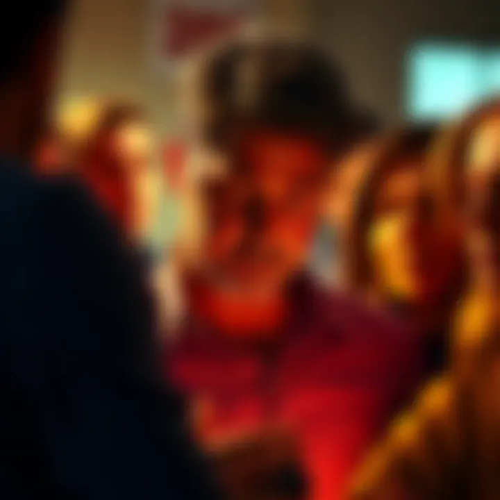 Man Apologizes to Family A man with a sorrowful expression speaks to his family, conveying regret over financial lies linked to gambling, surrounded by concerned faces.
