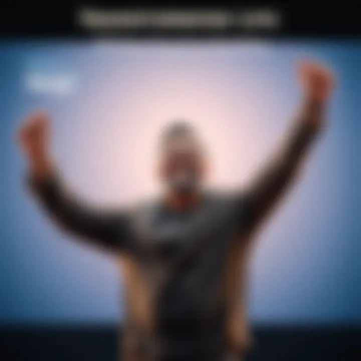 A man smiles and raises his arms in victory, signifying 192 days free from gambling with a clear background representing mental clarity and freedom.