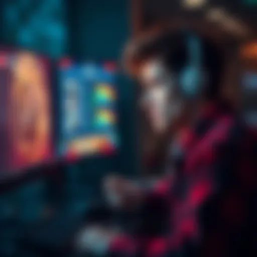 A young man in his late twenties shows signs of distress as he sits in front of a computer, with gambling websites open on the screen.