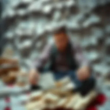 A man sitting on the floor surrounded by bills and paperwork, looking stressed and worried, symbolizing his struggle with gambling debt.