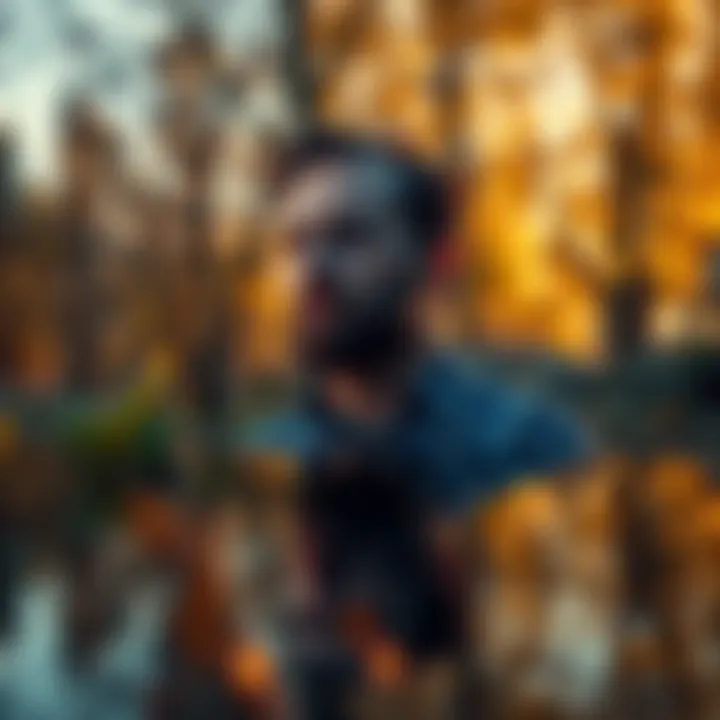 Man Overcoming Gambling Addiction A man reflecting in a serene setting, symbolizing his journey from gambling addiction to recovery. He looks hopeful while surrounded by nature, representing a fresh start.