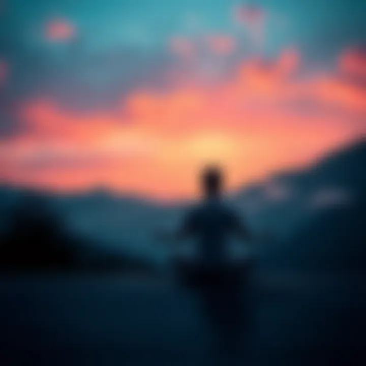 A person sitting cross-legged in a peaceful setting, practicing mindfulness and meditation to manage stress