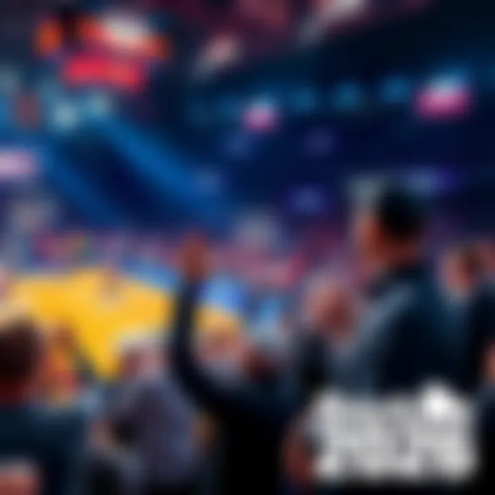 A basketball court with fans cheering, highlighting the excitement of betting during March Madness 2026.