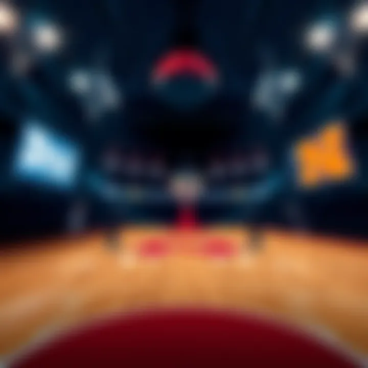 A basketball court featuring teams Duke, TCU, VCU, Illinois, Vanderbilt, and Nebraska with betting odds displayed.